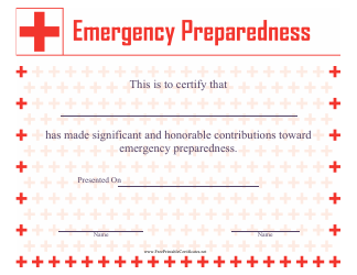 Document preview: Emergency Preparedness Certificate Template