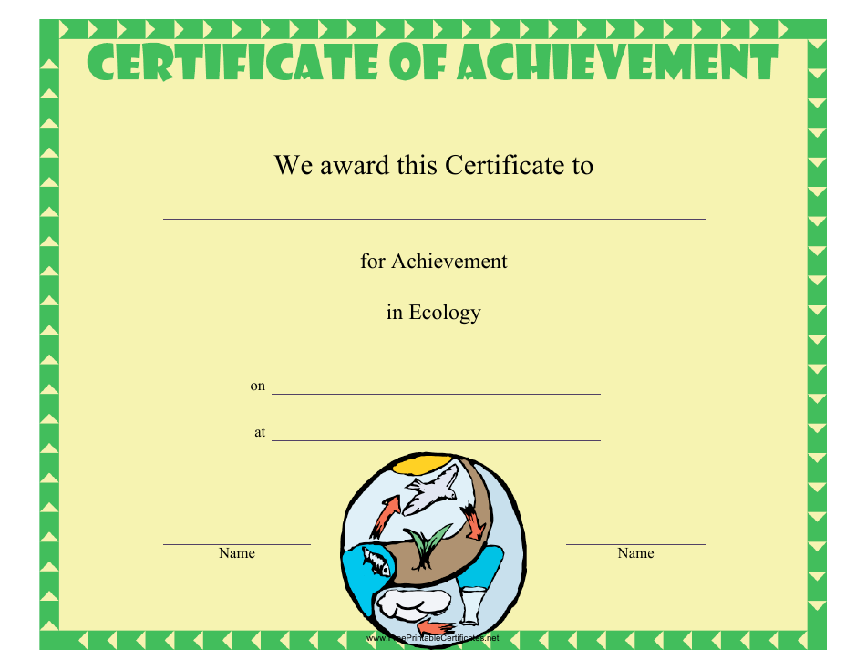 Ecology Achievement Certificate Template Download Printable PDF ...