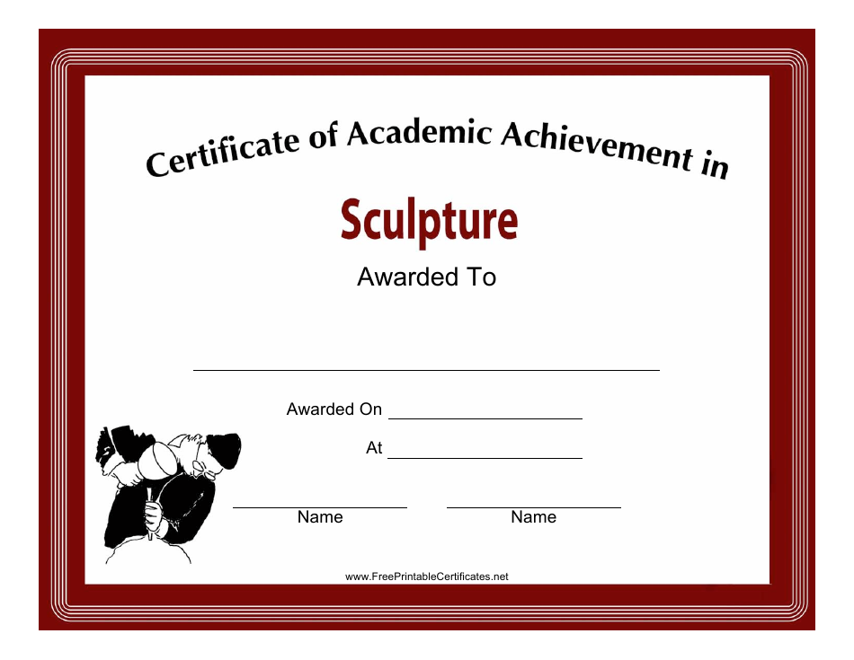 Sculpture Academic Achievement Certificate Template, Page 1