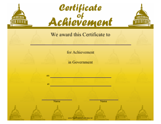 &quot;Government Achievement Certificate Template&quot;