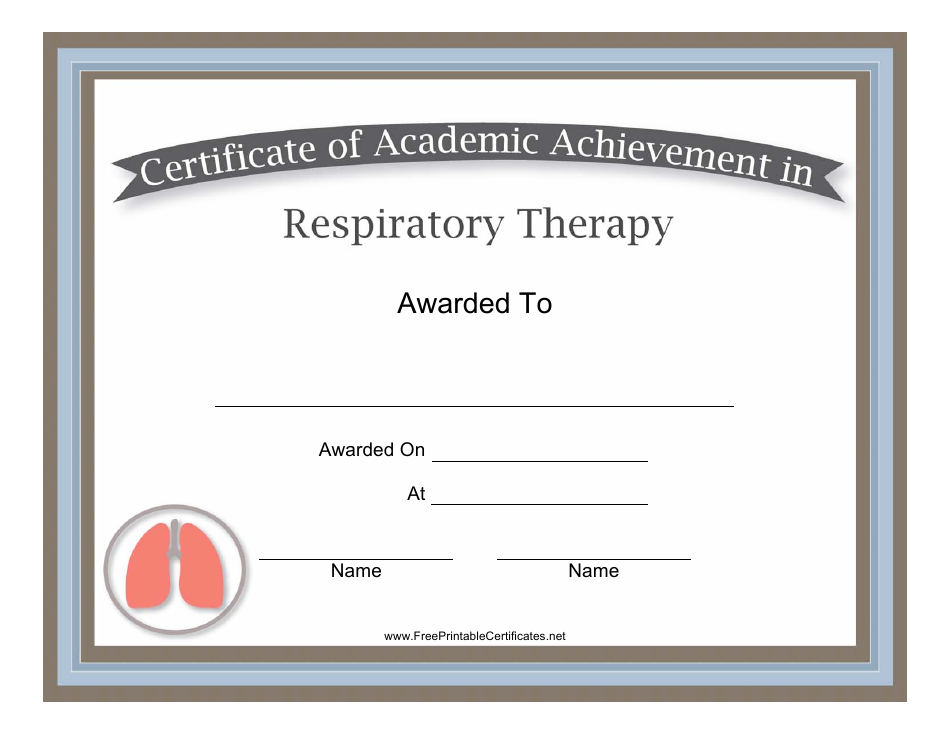 Respiratory Therapy Academic Achievement Certificate Template Download ...