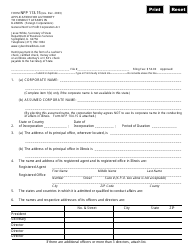 Form NFP113.15 Application for Authority to Conduct Affairs in Illinois - Illinois