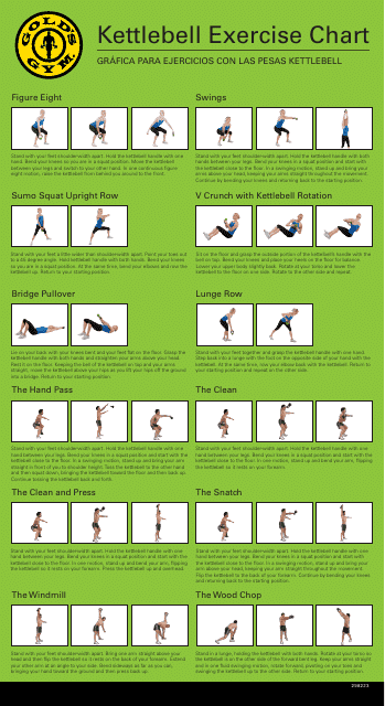 Kettlebell Exercise Sheet Gold's Gym Download Printable PDF