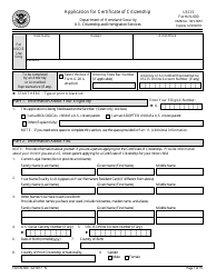 Document preview: USCIS Form N-600 Application for Certificate of Citizenship
