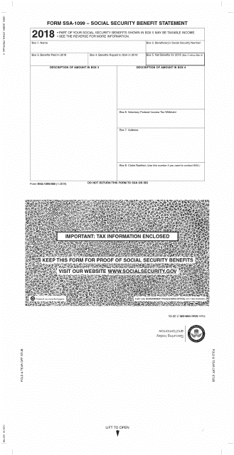 Form SSA-1099 Download Printable PDF or Fill Online Social Security