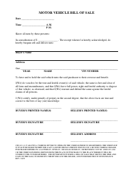 Document preview: Motor Vehicle Bill of Sale Form - Jefferson County, Colorado