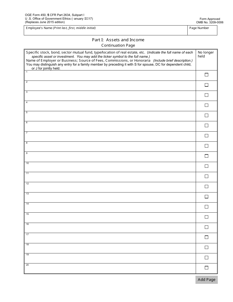 OGE Form 450 Confidential Financial Disclosure Report, Page 4