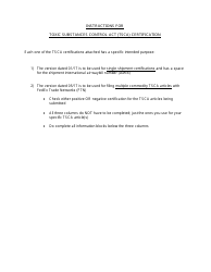 Toxic Substance Control Act (Tsca) Certification Form