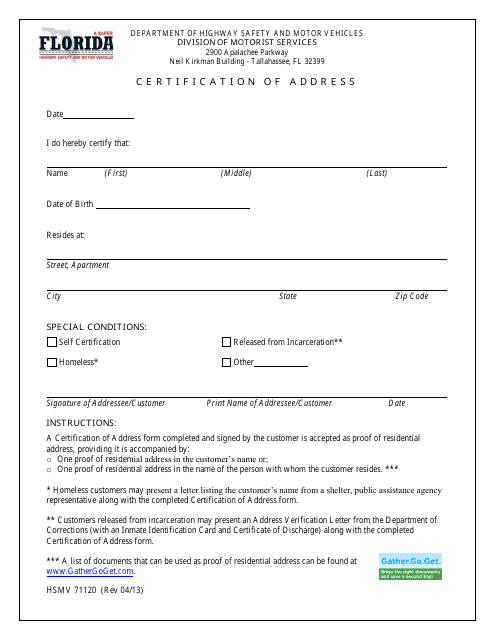 Form HSMV71120 Fill Out Sign Online and Download Fillable PDF