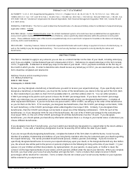 DD Form 2894 Designation of Beneficiary Information, Page 2