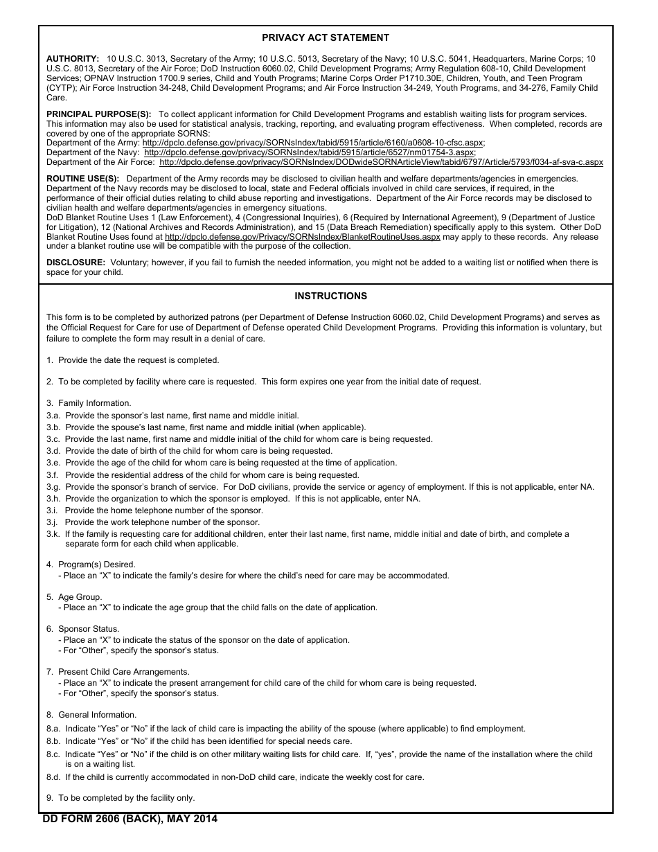 DD Form 2606 Fill Out Sign Online And Download Fillable PDF