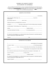 Statement of Earnings Form - Texas, Page 2