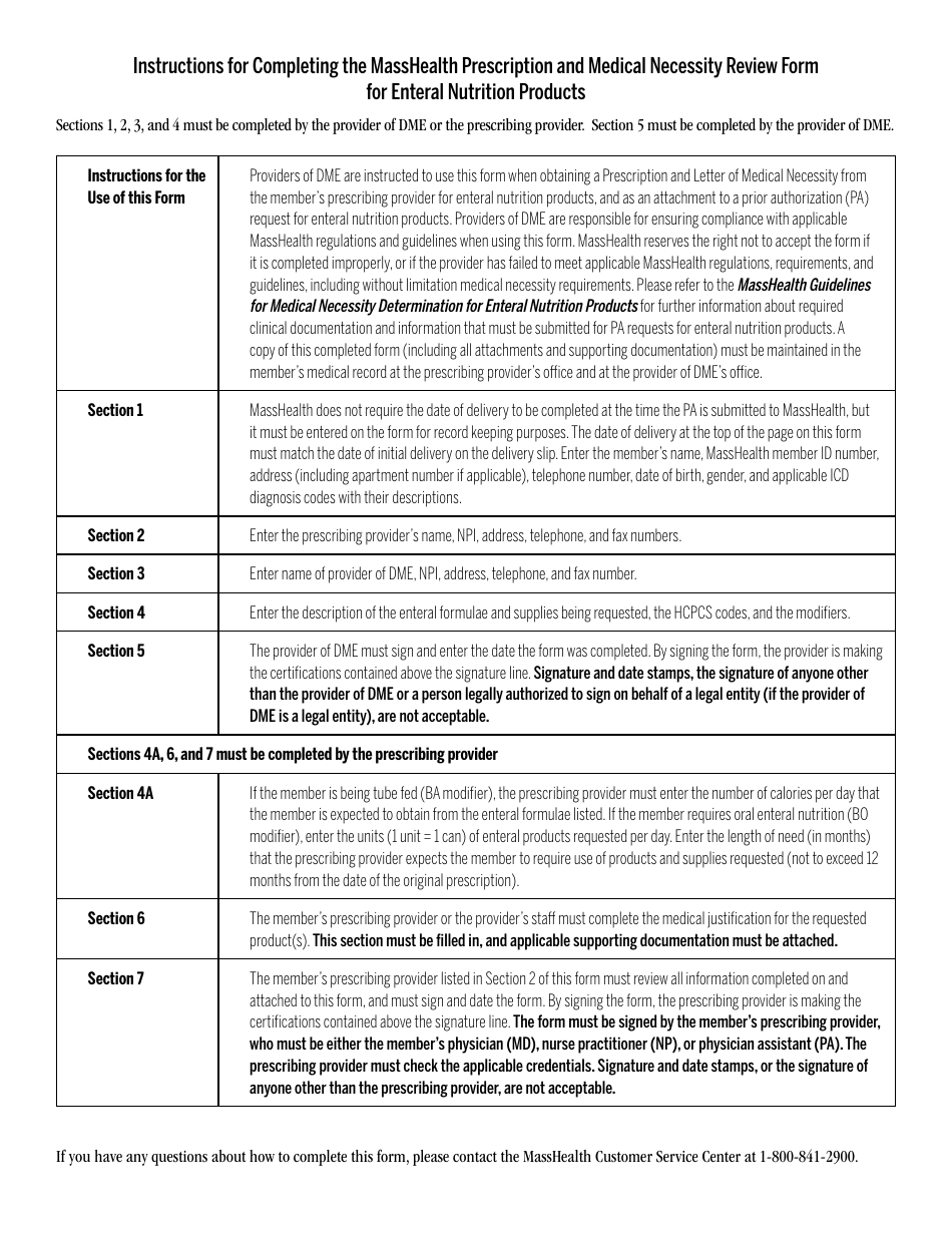 Form mnr-enp Masshealth Prescription and Medical Necessity Review Form for Enteral Nutrition Products - Massachusetts, Page 3