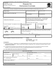 Form PSRS-151 Request for Retirement Estimate - Pennsylvania