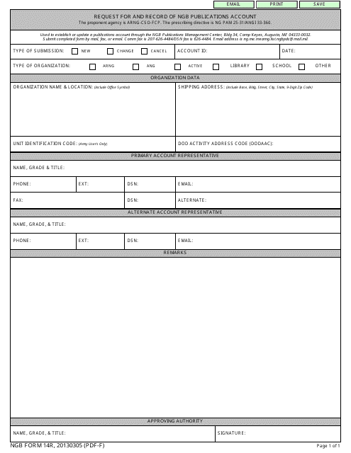 NGB Form 14r  Printable Pdf