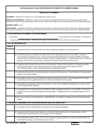 Document preview: DD Form 2909 Victim Advocate and Supervisor Statements of Understanding
