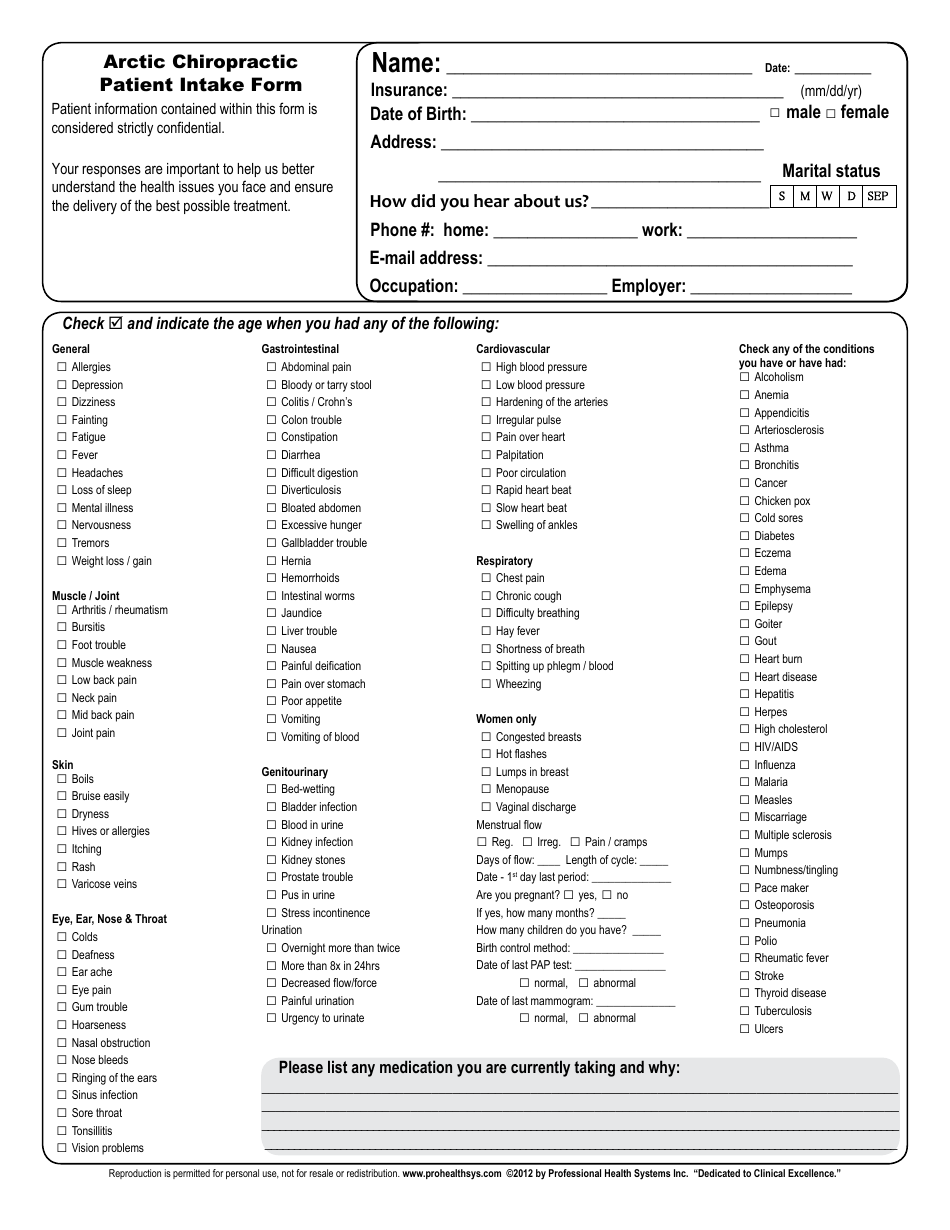 Arctic Chiropractic Patient Intake Form - Fill Out, Sign Online and ...