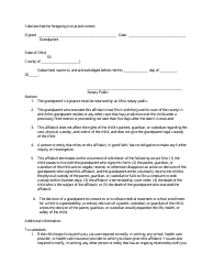 Caretaker Authorization Affidavit - Ohio, Page 2