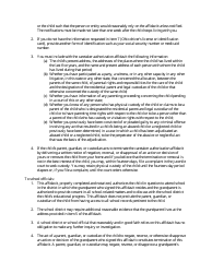 Caretaker Authorization Affidavit - Ohio, Page 3