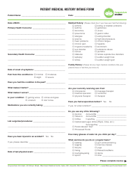 Acupuncture Patient Medical History Intake Form - Acupuncture Arts East