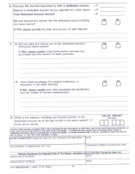 Form SSA-6233-BK Representative Payee Report of Benefits and Dedicated Account, Page 3