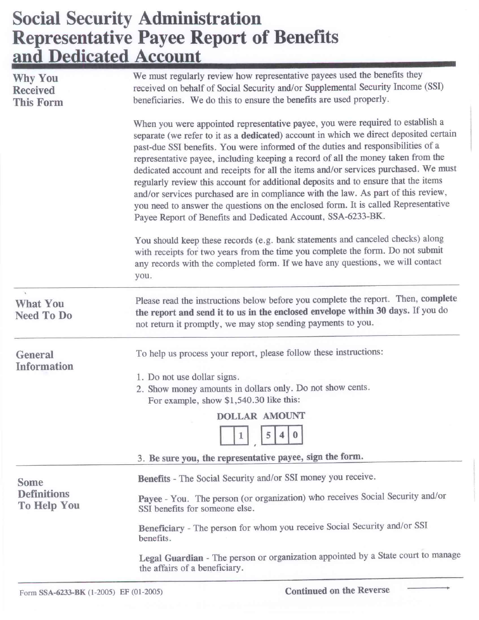 Ssa 6233 Printable Form - Printable Forms Free Online