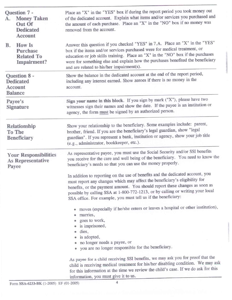 Form SSA6233BK Fill Out, Sign Online and Download Printable PDF