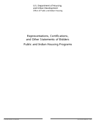 Document preview: Form HUD-5369-A Representations, Certifications, and Other Statements of Bidders - Public and Indian Housing Programs