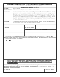 DA Form 3433-2 &quot;Supplemental-A Employment Application Form for Child-Youth Services Positions&quot;