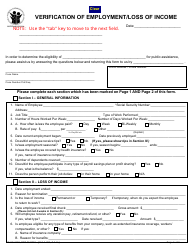 Form CF-ES2620 Verification of Employment/Loss of Income - Florida