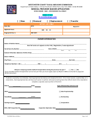 Form WCPD322 Medical Provider Waiver Application - WESTCHESTER COUNTY, New York