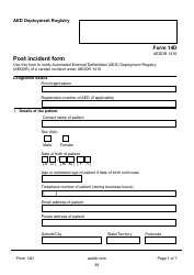 Document preview: Post Incident Form - Aeddr