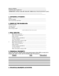 Divorce Client Intake Form, Page 2