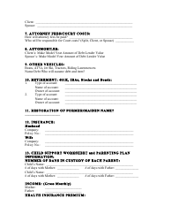 Divorce Client Intake Form, Page 3