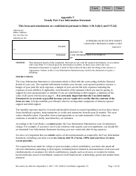 Form 10482 Appendix V Family Part Case Information Statement - New Jersey