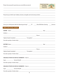 Patient History Form - Family Psychology Associates, Page 2