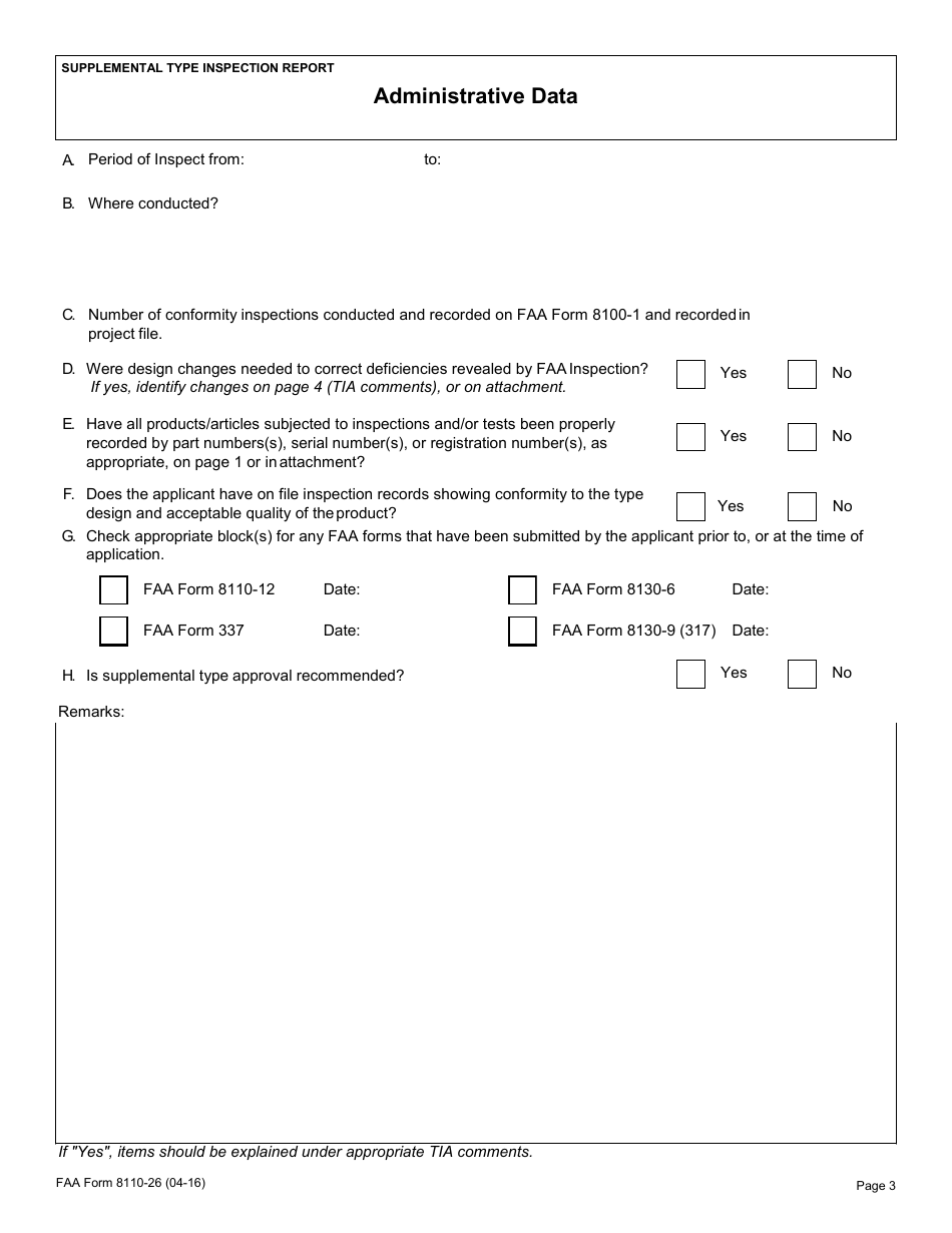 Faa Form 8110 26 Fill Out Sign Online And Download Fillable Pdf Templateroller 1950