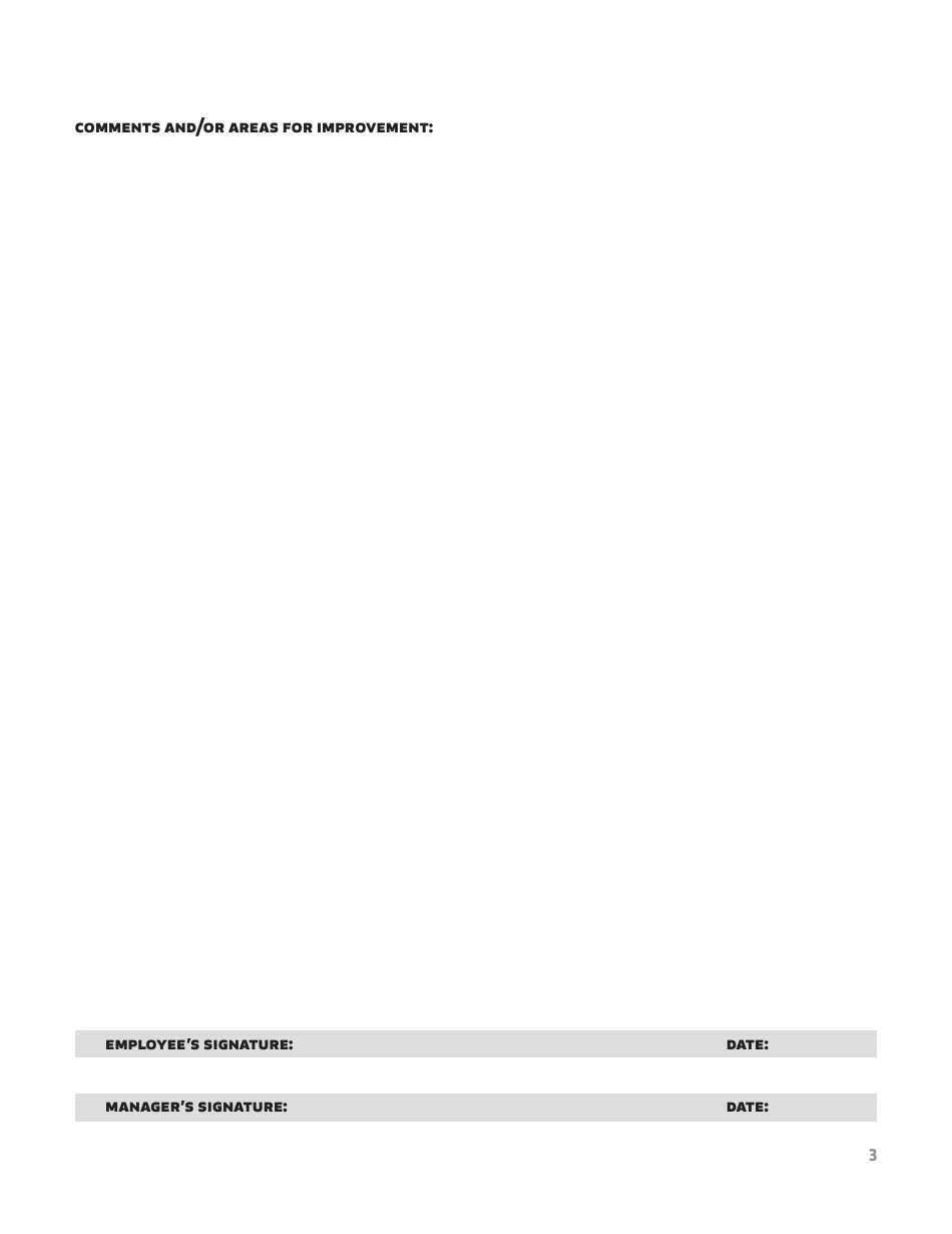 Creative Department Performance Evaluation Form, Page 3