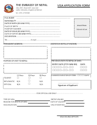 Document preview: Nepali Visa Application Form - the Embassy of Nepal - Manama, Central Governorate, Bahrain