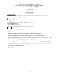 Disability Benefits Questionnaire - Initial Post Traumatic Stress Disorder (PTSD), Page 4