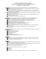 Disability Benefits Questionnaire - Initial Post Traumatic Stress Disorder (PTSD), Page 6
