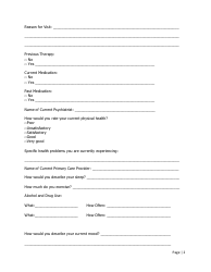 &quot;Client Psychotherapy Intake Form - Rachel Goldstein, Psy. D.&quot;, Page 2
