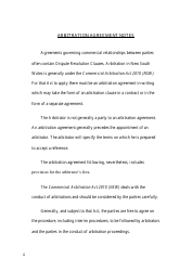 Arbitration Agreement Form - New South Wales, Australia, Page 4
