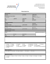 Acupunture Patient Intake Form - Metrotown Acupuncture