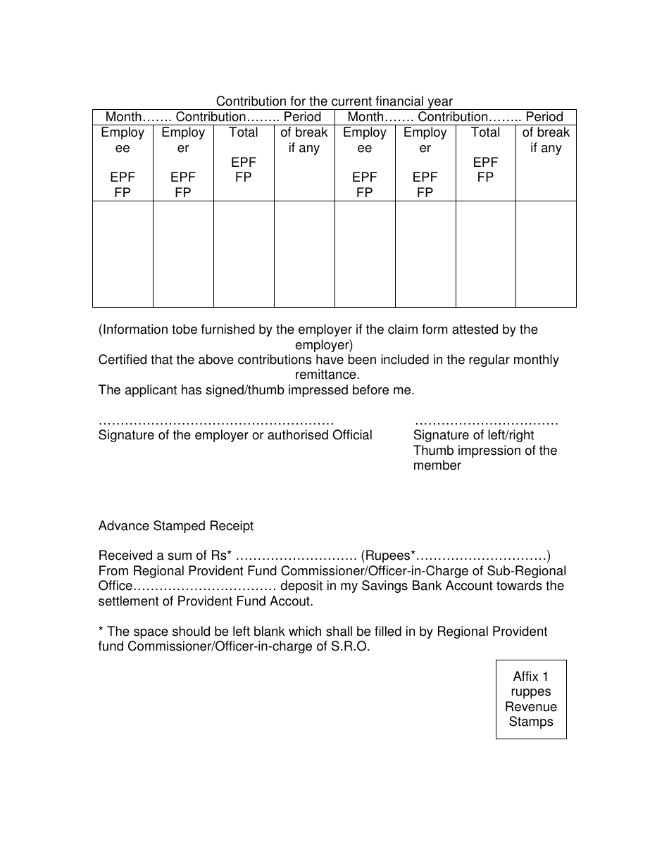 India Employees Provident Fund Scheme Application - Fill Out, Sign ...