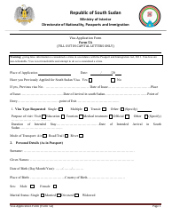 Form 5A &quot;Sudan Visa Application Form&quot; - Sudan