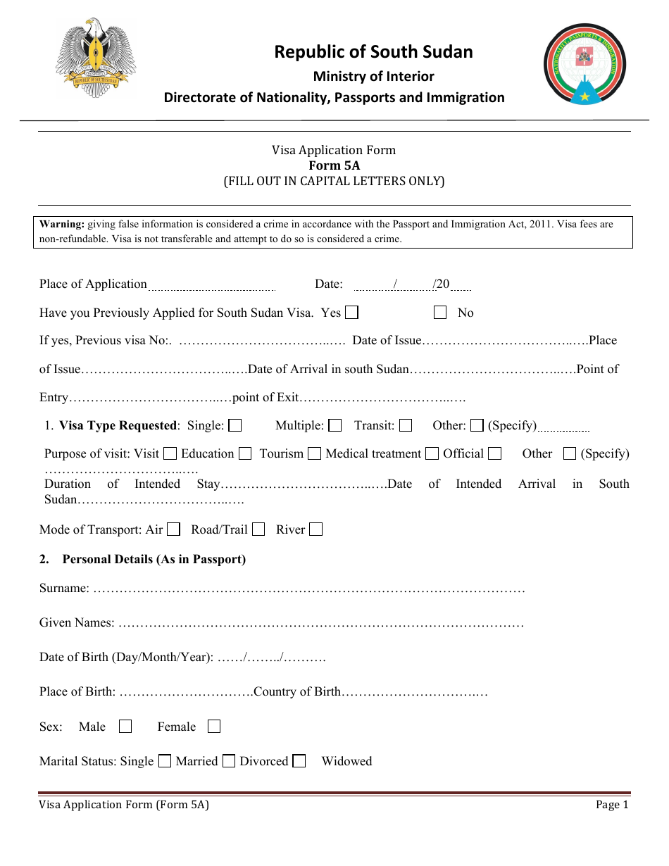 Form 5A Fill Out Sign Online And Download Printable PDF Sudan Templateroller form-5a-fill-out-sign-online-and-download-printable-pdf-sudan-templateroller