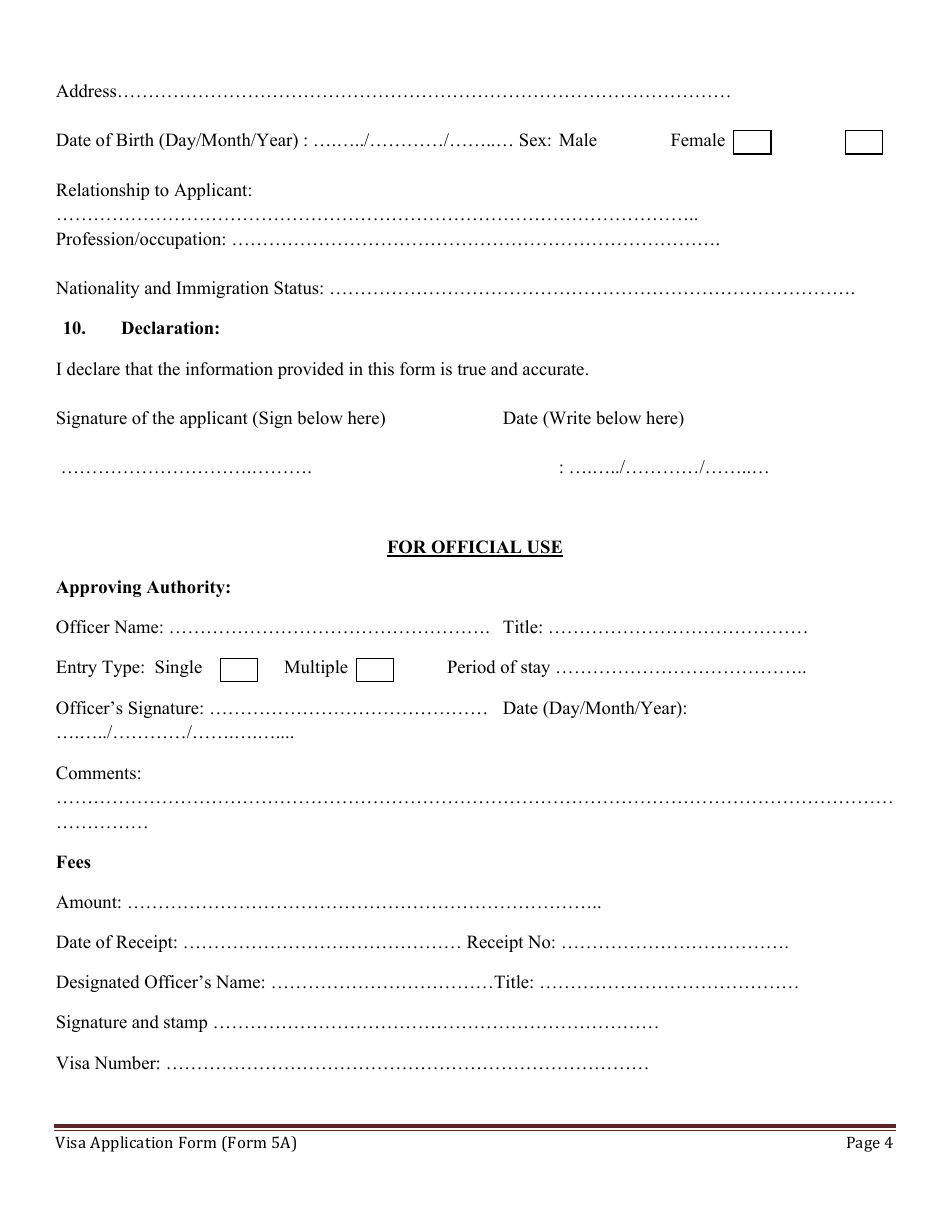 Form 5A - Fill Out, Sign Online and Download Printable PDF, Sudan ...