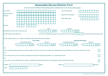 &quot;Assessable Spouse Election Form&quot; - Ireland