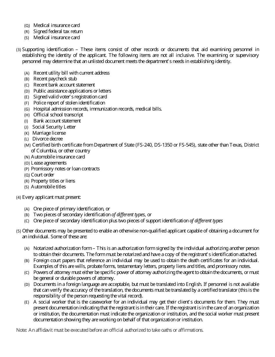 Vital Records Application Form - Texas, Page 4